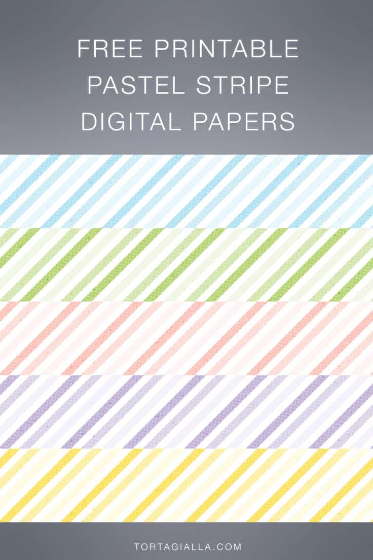 Set of 5 pastel stripe pattern paper designs for free download including blue, green, pink, purple and yellow colors.