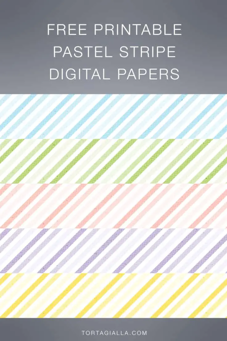 Set of 5 pastel stripe pattern paper designs for free download including blue, green, pink, purple and yellow colors.