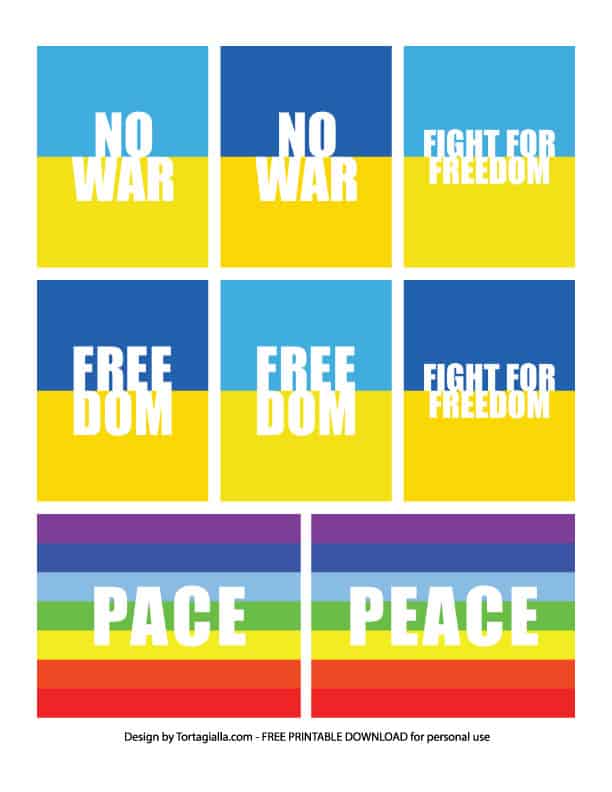 Preview of collage sheet no war peace freedom