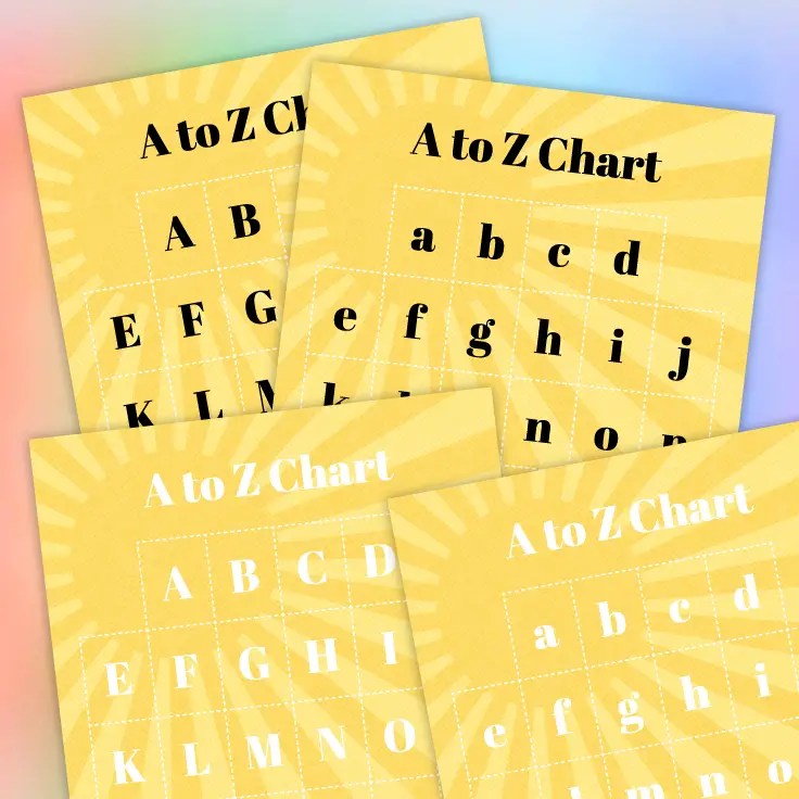 A to Z Chart Printable preview Tortagialla