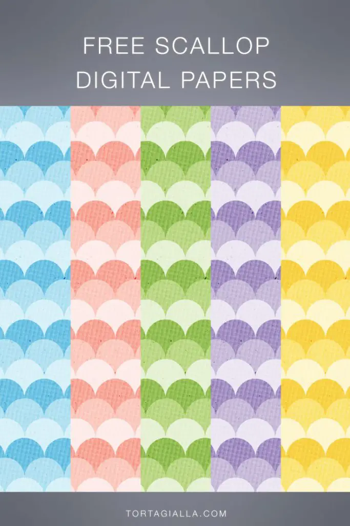 A whole set of free scallop digital paper printables on tortagialla.com