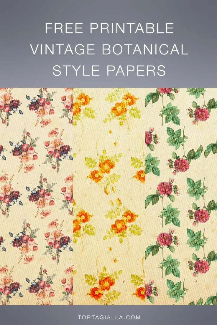 Download free printable vintage botanical style papers on tortagialla.com