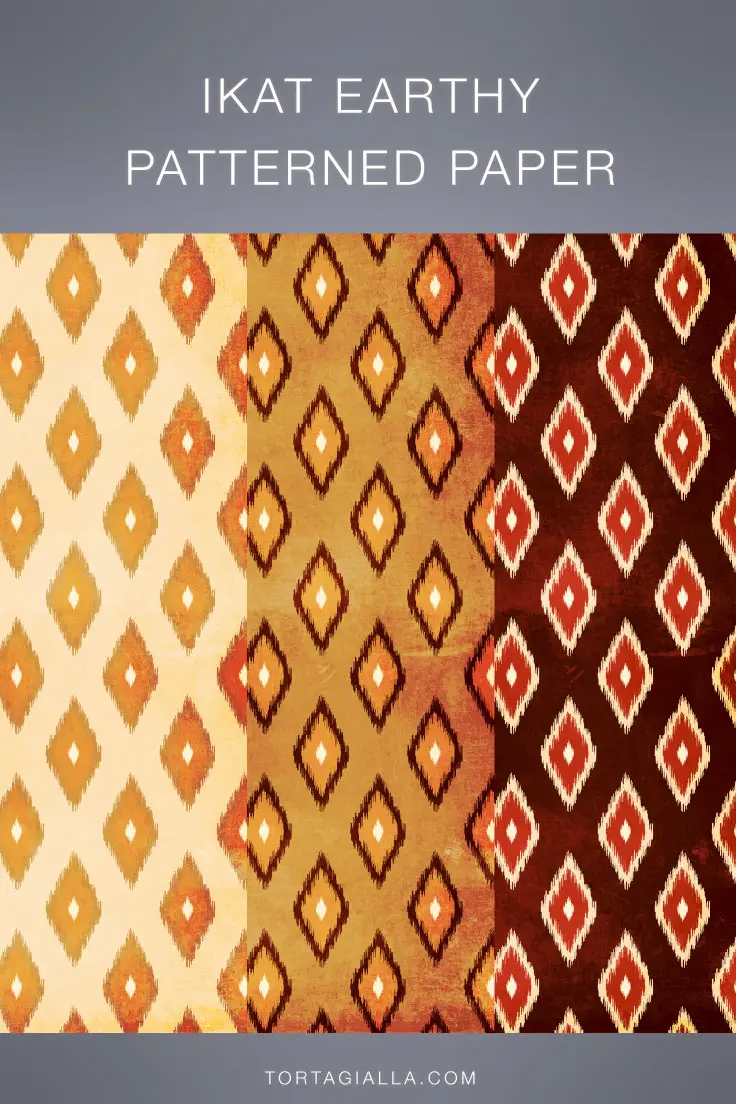 FREE DOWNLOAD - ikat earthy patterned paper with texture and grunge in 3 colors - tortagialla.com