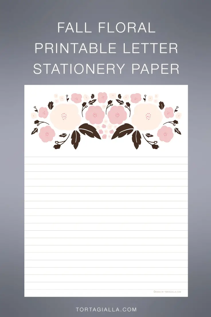 FREE DOWNLOAD - Check out this free Fall Floral Printable Letter Stationery Paper for download, great for pen pal writing and correspondence!