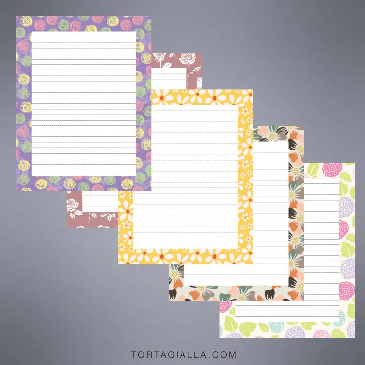FREEBIE: Here's a free set of printable stationery paper with lines for download - perfect for snail mail correspondence and pen pal letter writing!