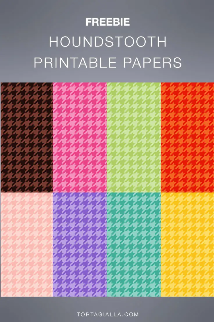 FREE DOWNLOAD: Set of  houndstooth patterned printable papers, great for scrapbooking or journaling!