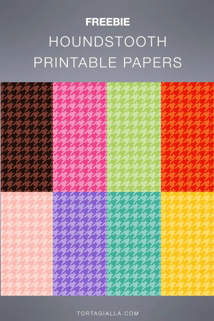 FREE DOWNLOAD: Set of houndstooth patterned printable papers, great for scrapbooking or journaling!