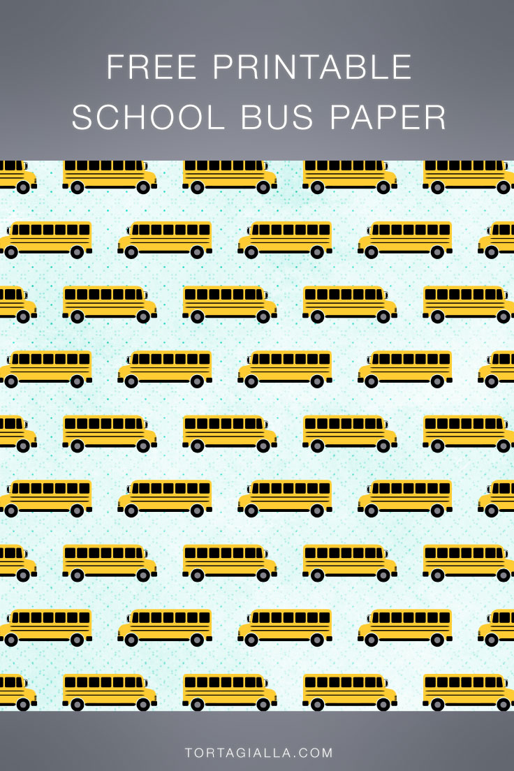 Download this freebie school bus patterned paper on tortagialla.com for all your papercrafting projects. Enjoy!