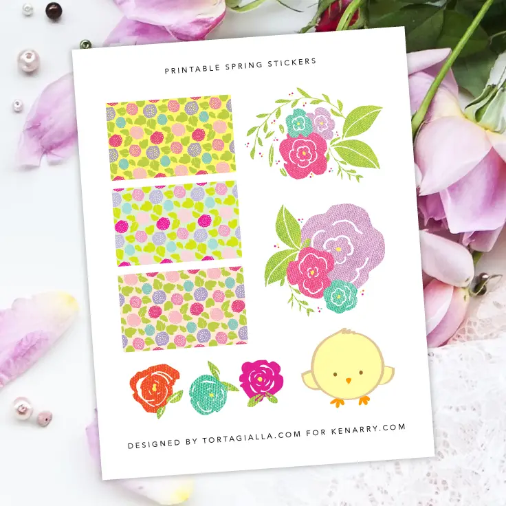 Spring Stickers Free Printable on Kenarry.com